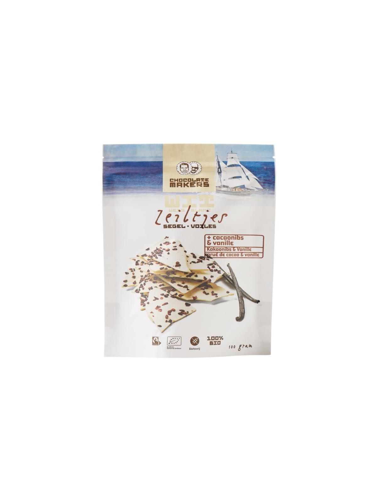 Zeiltjes wit met cacaonibs & vanille bio
