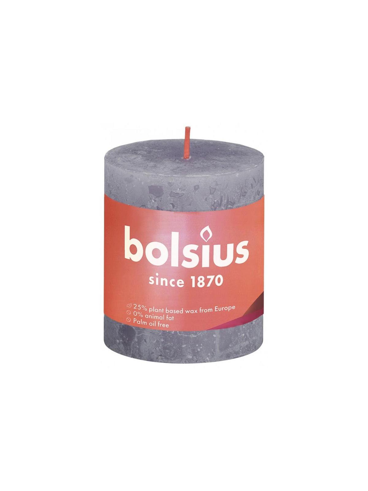Rustiek stompkaars shine 80/68 frosted lavender