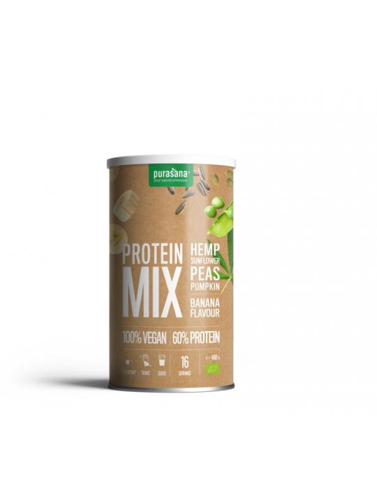 Protein mix pea sunflower hemp banana vegan bio