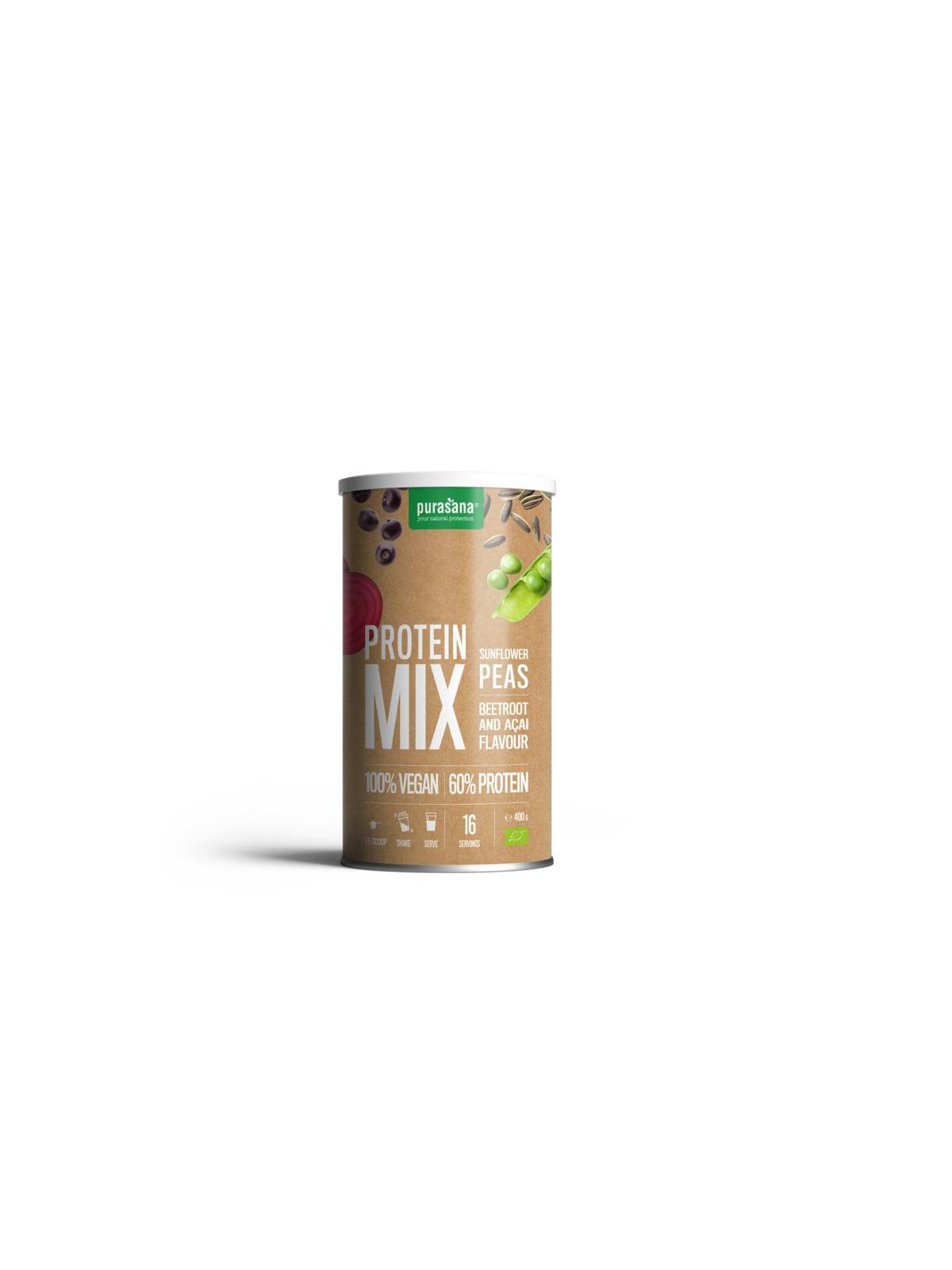 Protein mix pea sunflower beetroot acai vegan bio