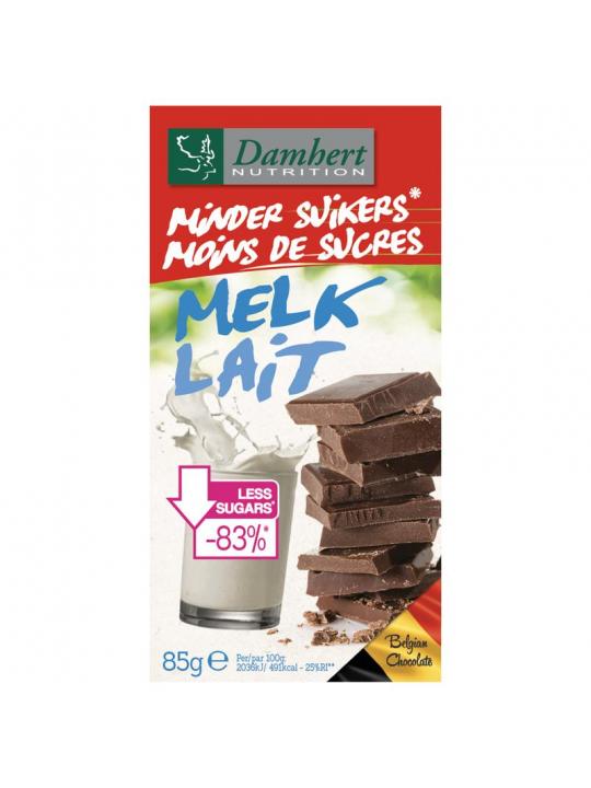 Chocoladetablet melk minder suikers