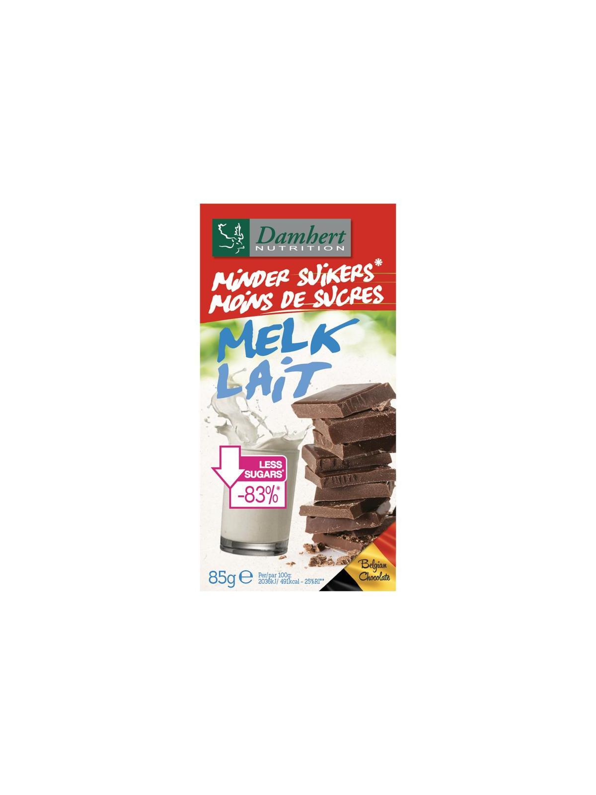 Chocoladetablet melk minder suikers