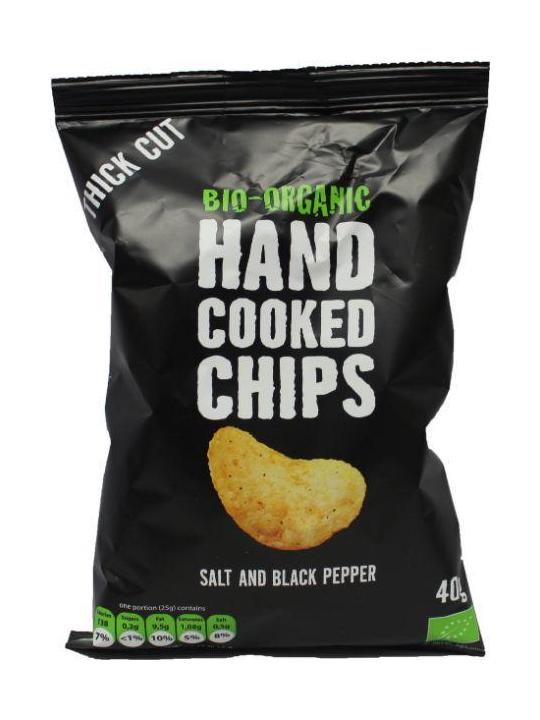 Chips handcooked zout en peper bio