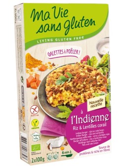 Indiase rijstburgers 2 x 100g vegan glutenvrij bio