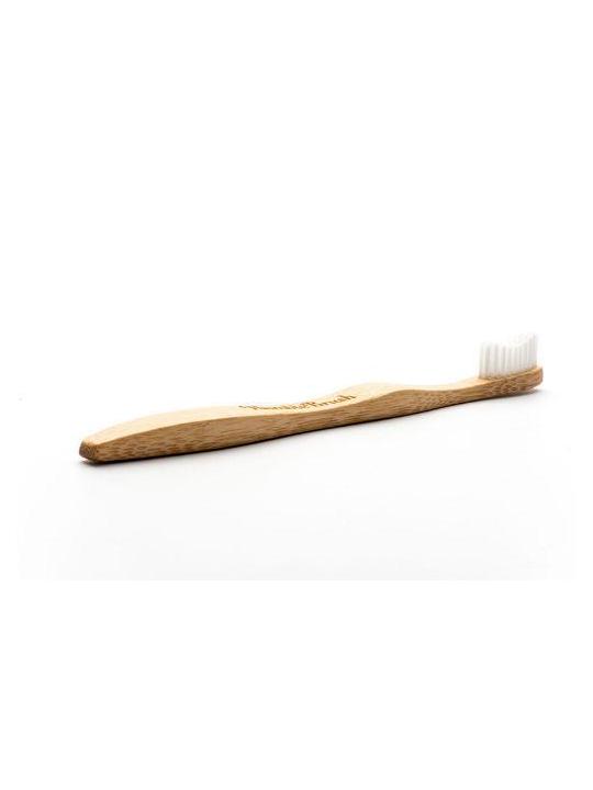 Tandenborstel bamboe adult wit brush soft
