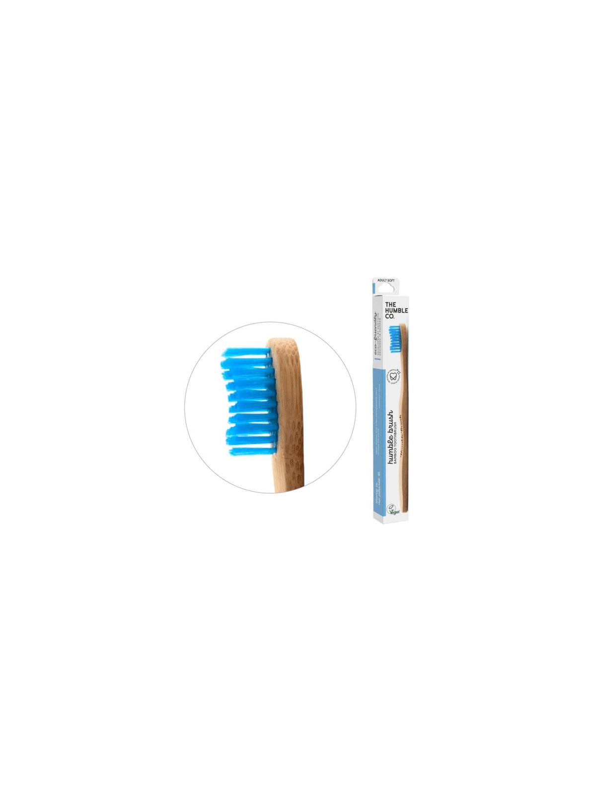 Tandenborstel bamboe adult blauw brush soft