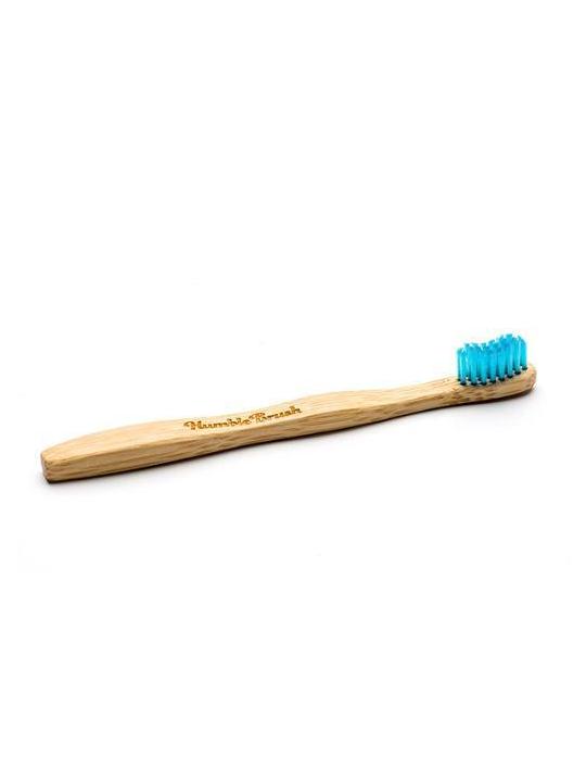 Tandenborstel bamboe kids blauw brush soft