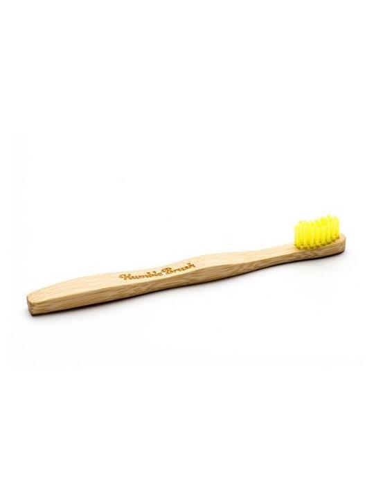 Tandenborstel bamboe kids geel brush soft