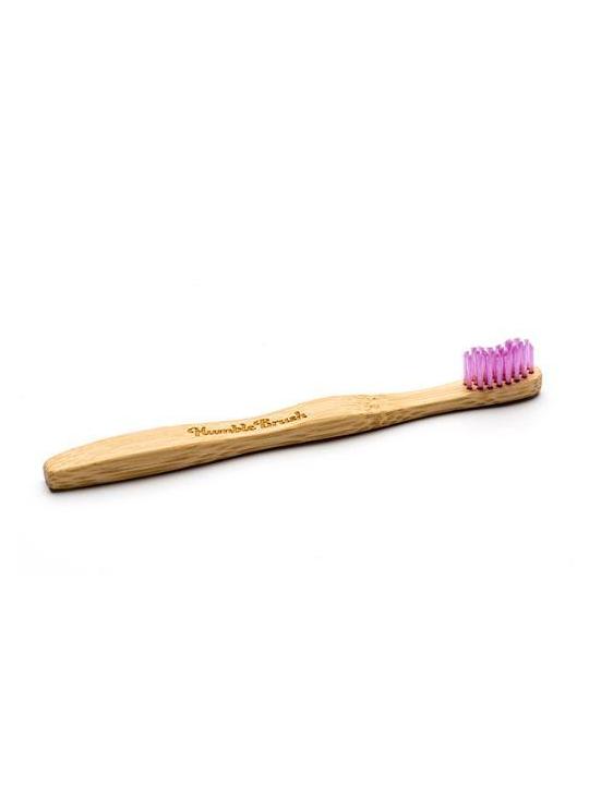 Tandenborstel bamboe kids roze brush soft