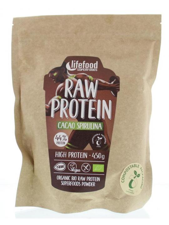 Protein poeder cacao spirulina raw bio