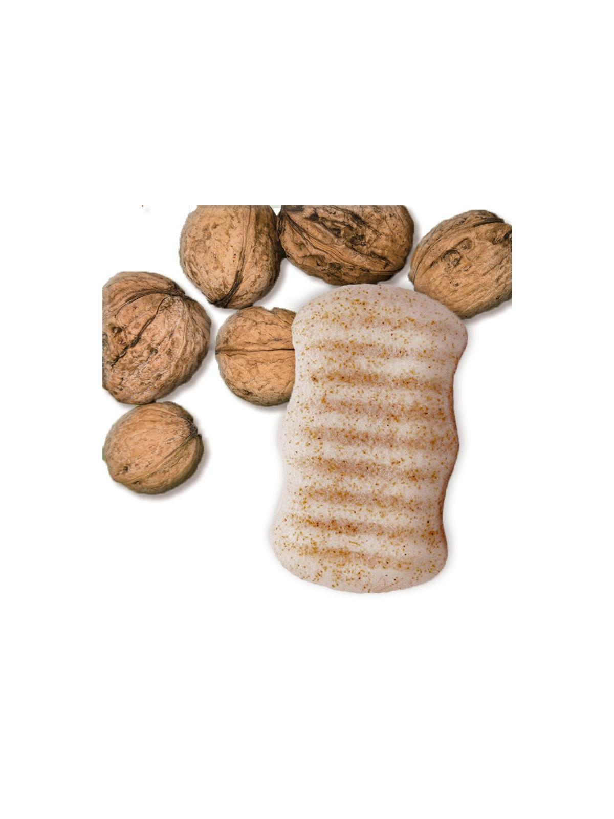 Konjac lichaamsspons crushed walnut