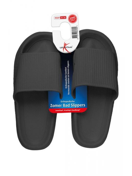 Orthopedische badslipper 35-36 zwart