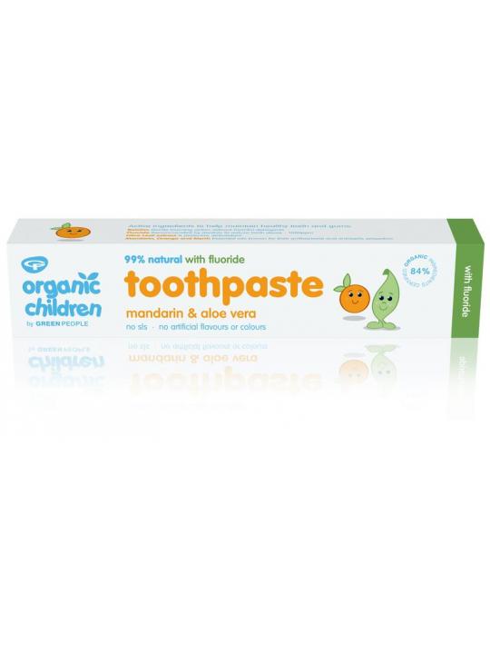 Organic children mandarin toothpaste with fluoride