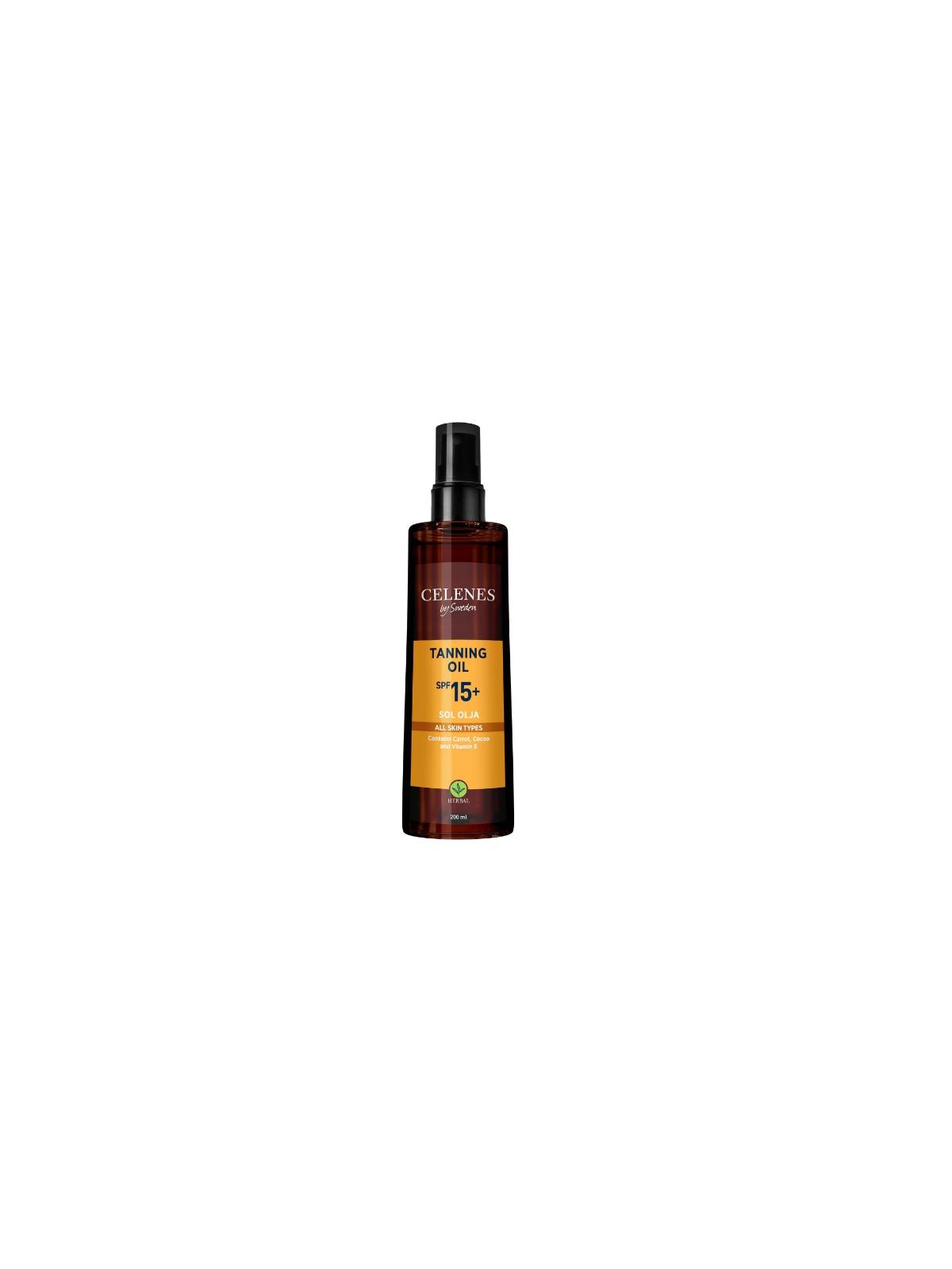 Herbal tanning oil SPF15+