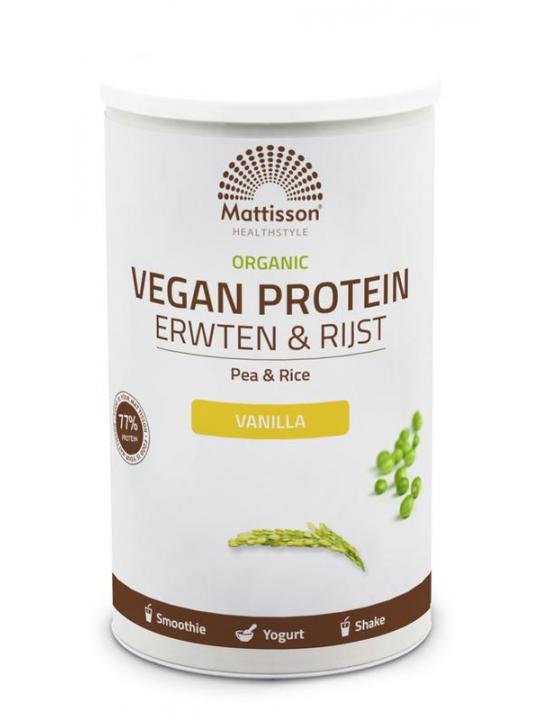 Vegan protein erwten & rijst vanille bio