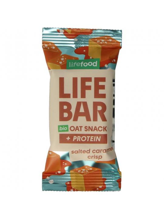 Lifebar oatsnack proteine salted caramel crisp bio