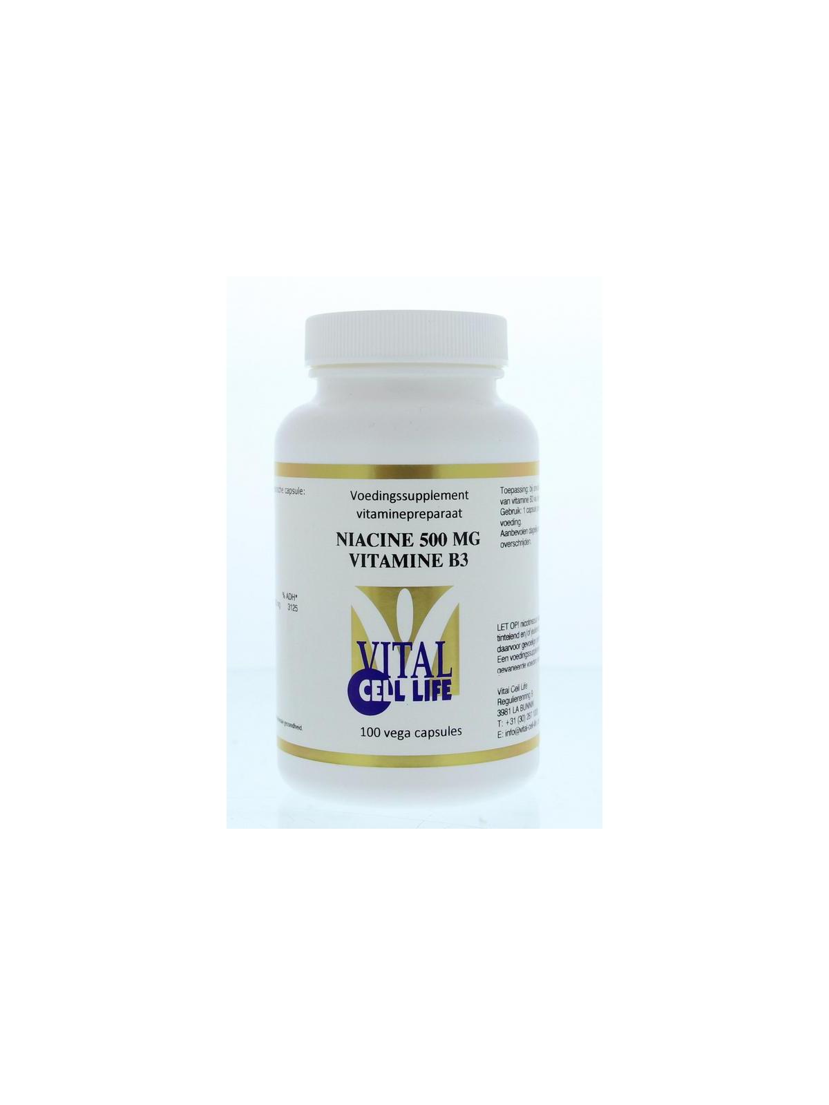 Vitamine B3 niacine 500 mg