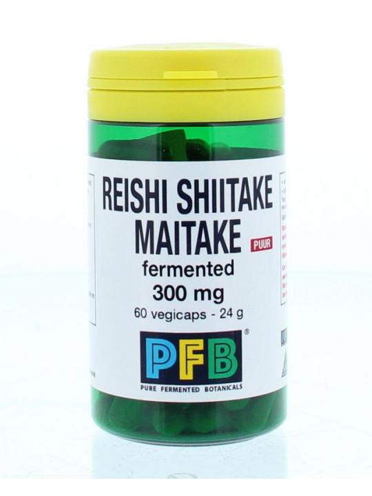 Reishi shiitake maitake fermented 300mg puur