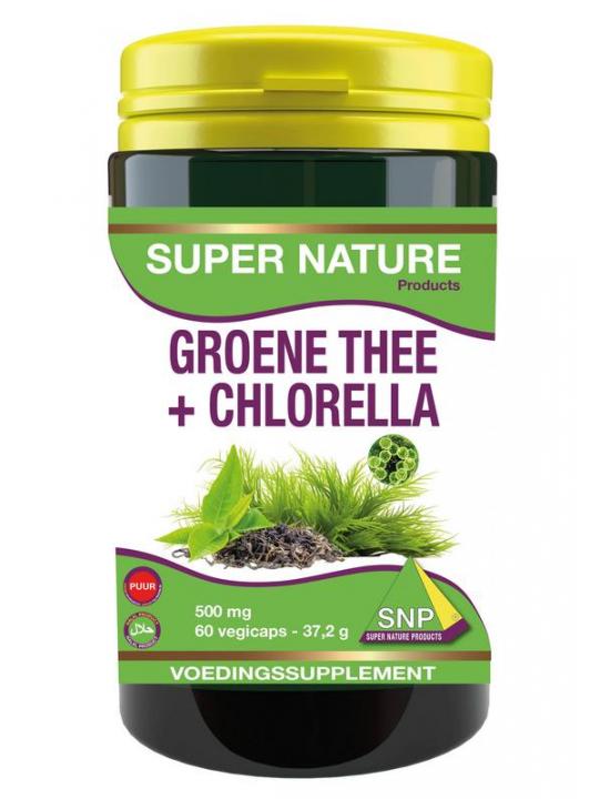 Groene thee chlorella 500 mg puur