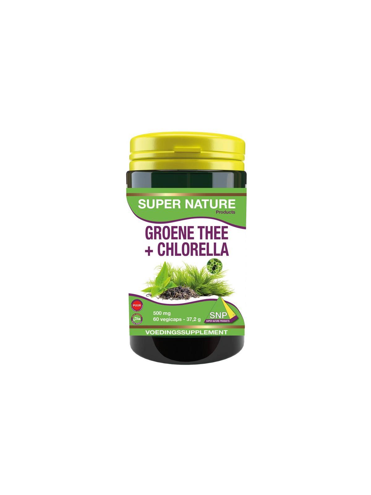 Groene thee chlorella 500 mg puur