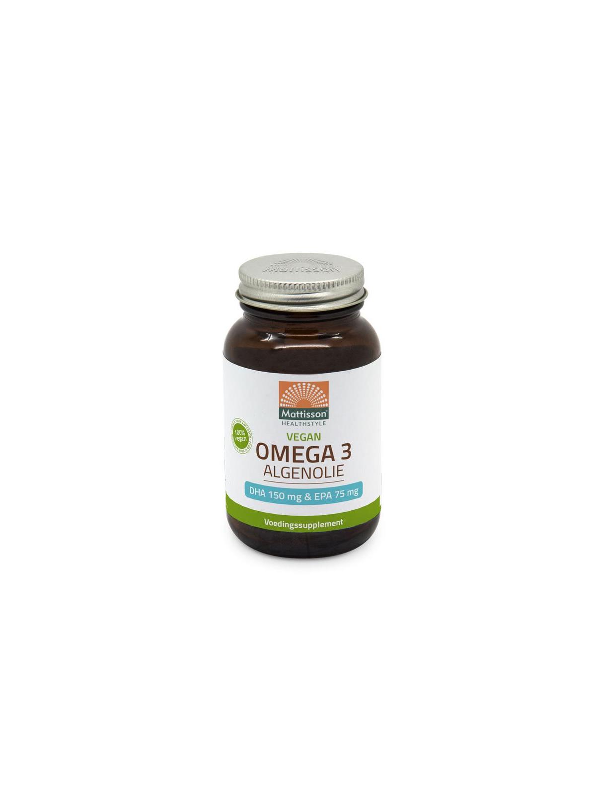 Vegan omega 3 algenolie DHA 150mg EPA 75mg