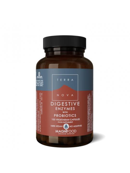 Digestive enzymes with probiotics