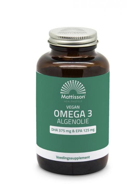 Vegan omega 3 algenolie DHA 375mg EPA 125mg