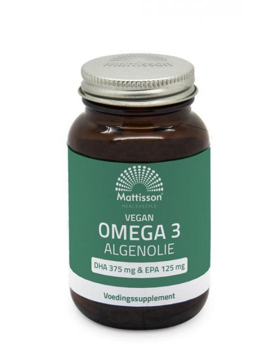 Vegan omega 3 algenolie DHA 375mg EPA 125mg