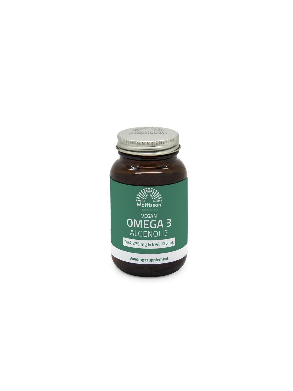 Vegan omega 3 algenolie DHA 375mg EPA 125mg