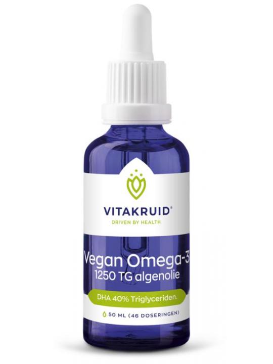 Vegan Omega 3 algenolie 1250 tryglyceriden 500 DHA