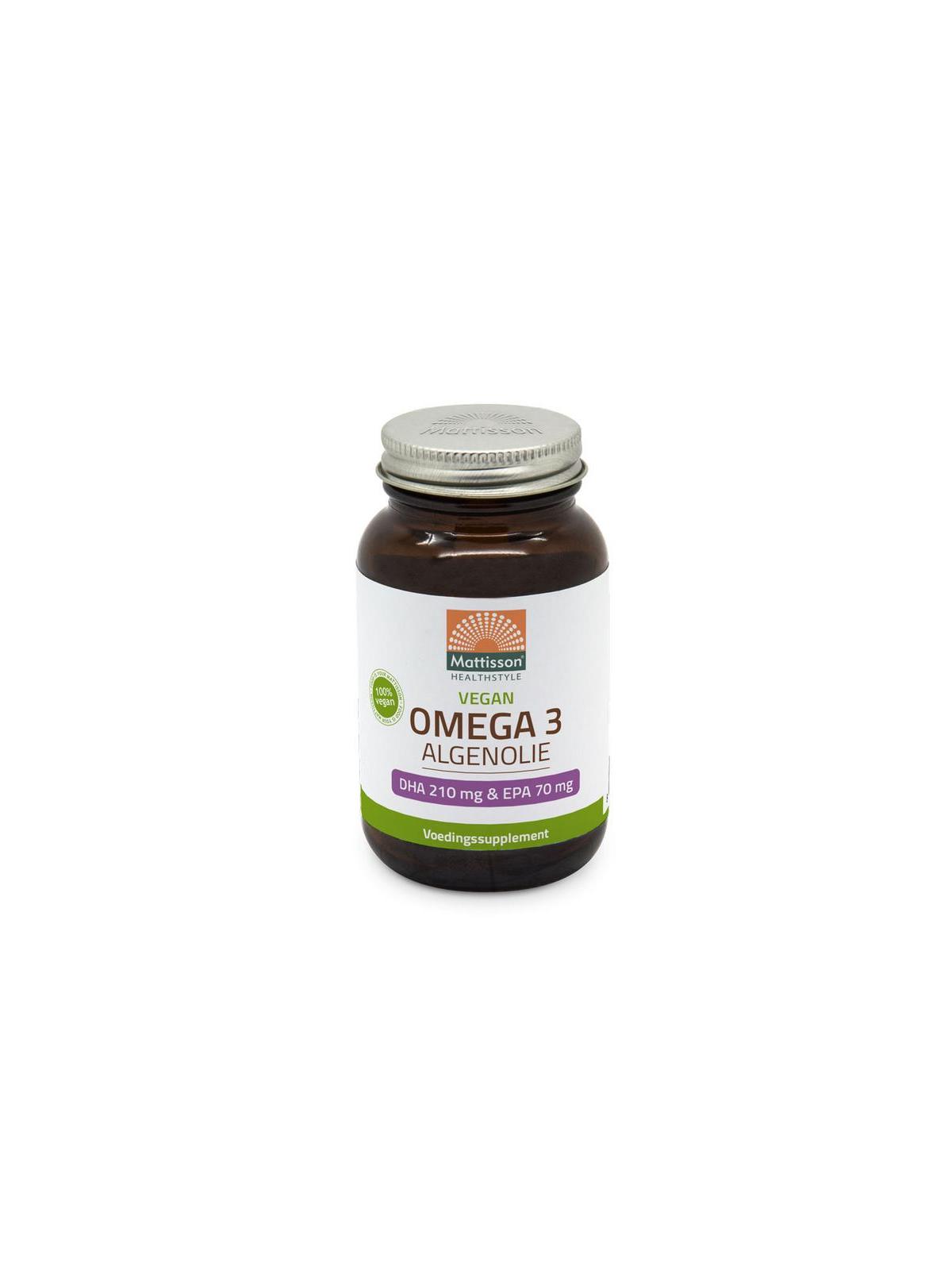 Vegan omega-3 algenolie DHA 210mg EPA 70mg