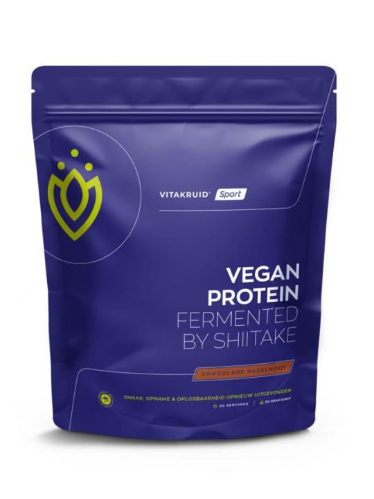 Vegan protein fermented by shiitake chocolade