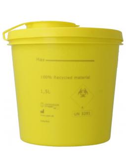 Naaldencontainer 1.5 liter geel gerecycled plastic