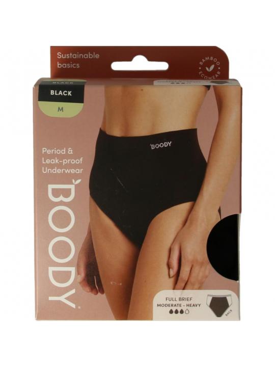 Boody Menstruatieondergoed tailleslip zwart normaal/hevi