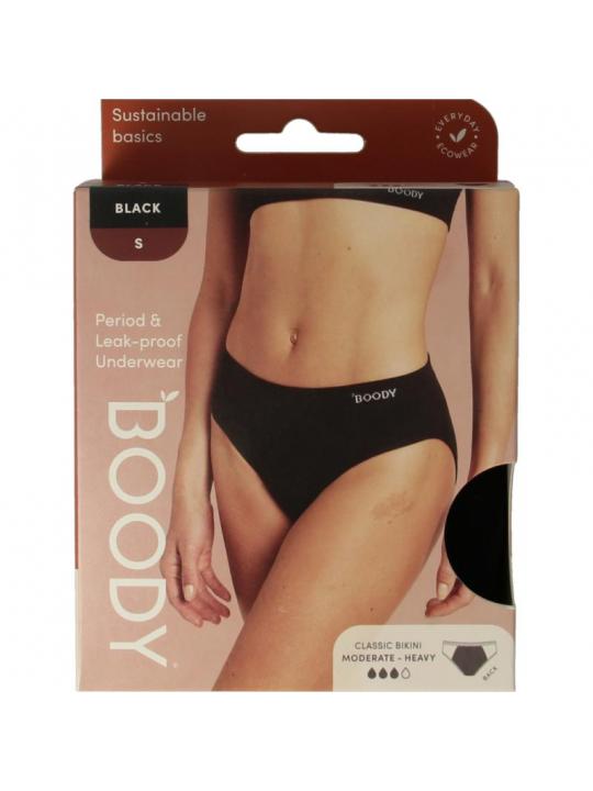 Boody Menstruatieondergoed bikinislip zwart norm/hevig S