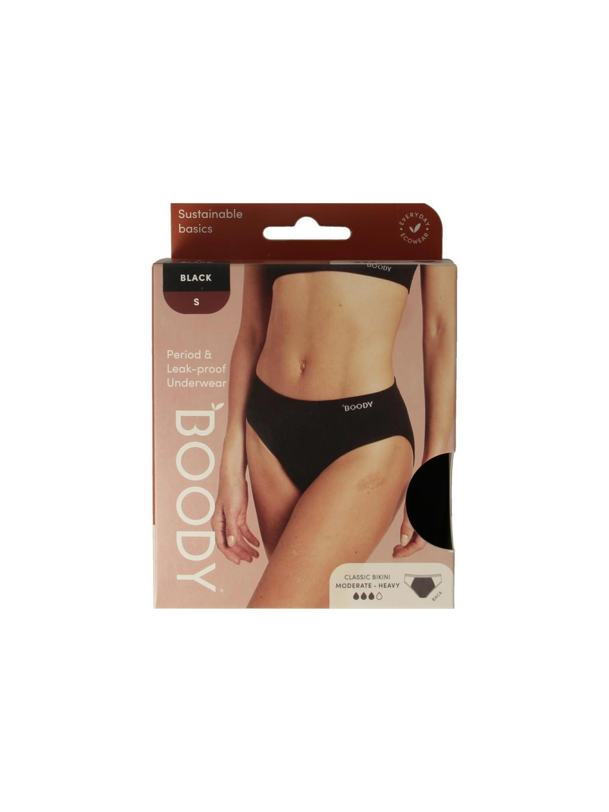 Boody Menstruatieondergoed bikinislip zwart norm/hevig S