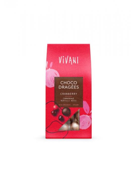 Vivani choco dragees cranberry bio