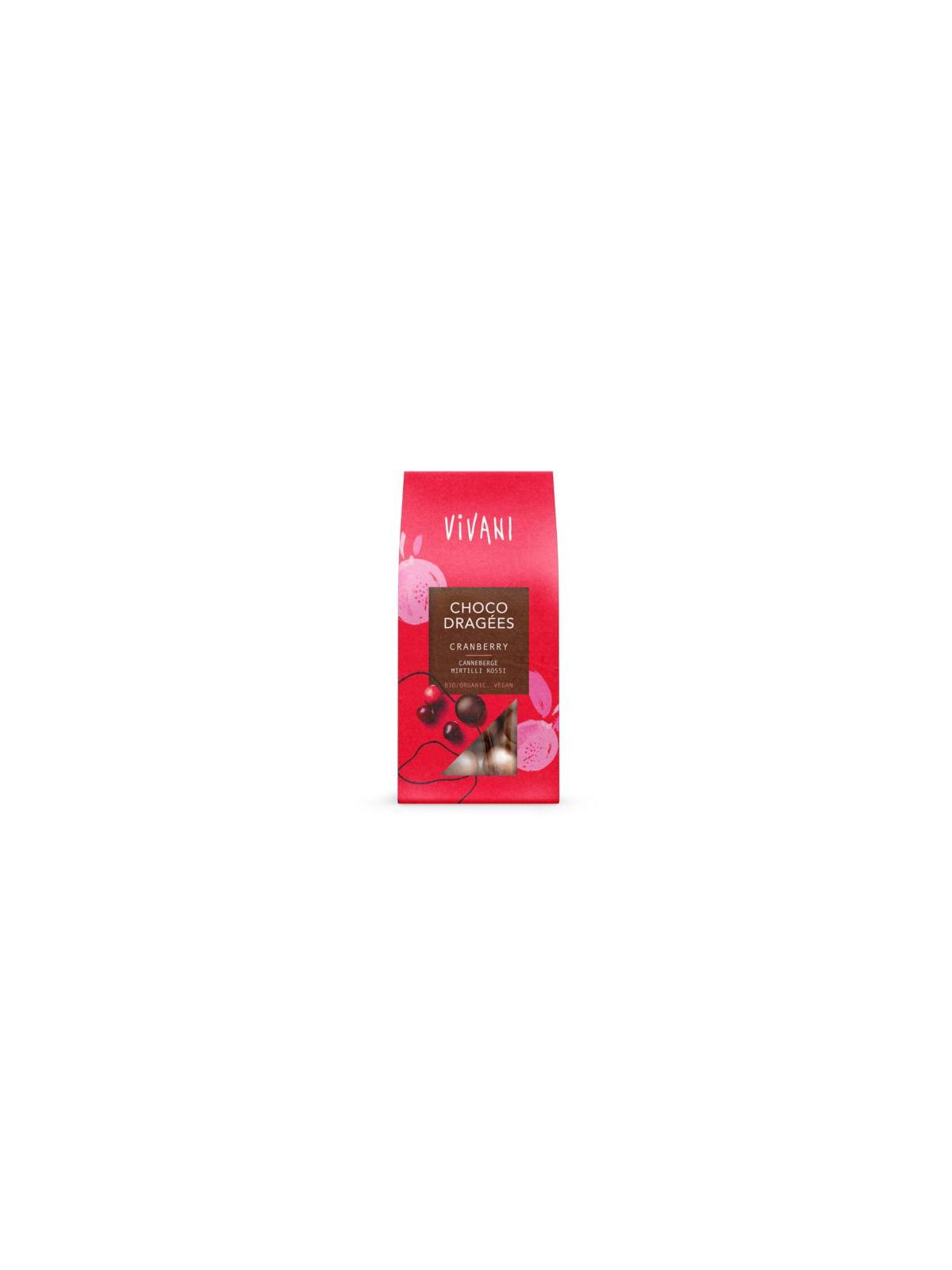 Vivani choco dragees cranberry bio
