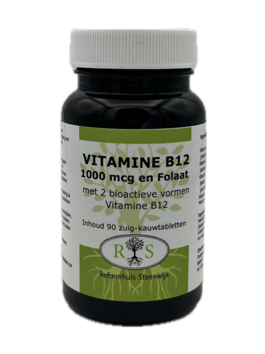 Vitamine B12 1000 mcg en Folaat 90 zuig-kauwtab