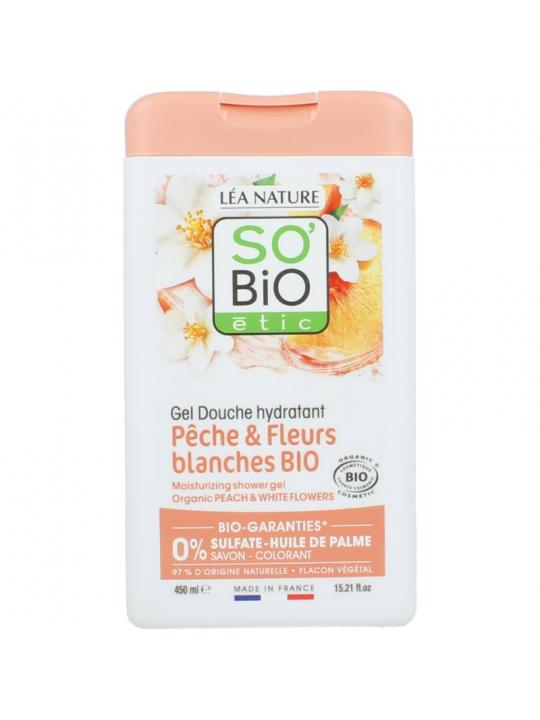So Bio Etic Showergel peach & white flowers bio