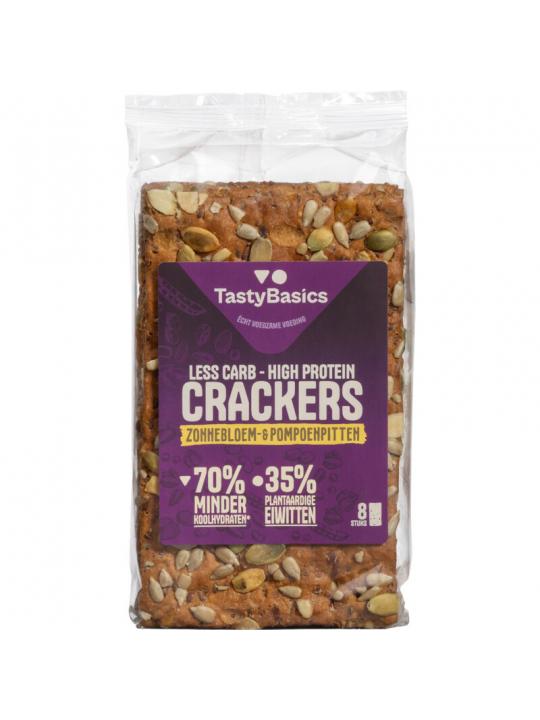 Less carb-high protein crackers zonnebl/pompoenpit