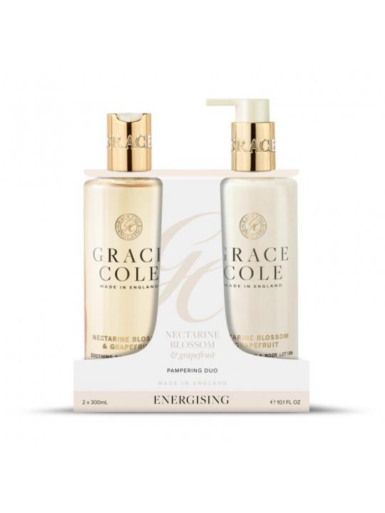 Nectarine blossom & grapefruit body care duo