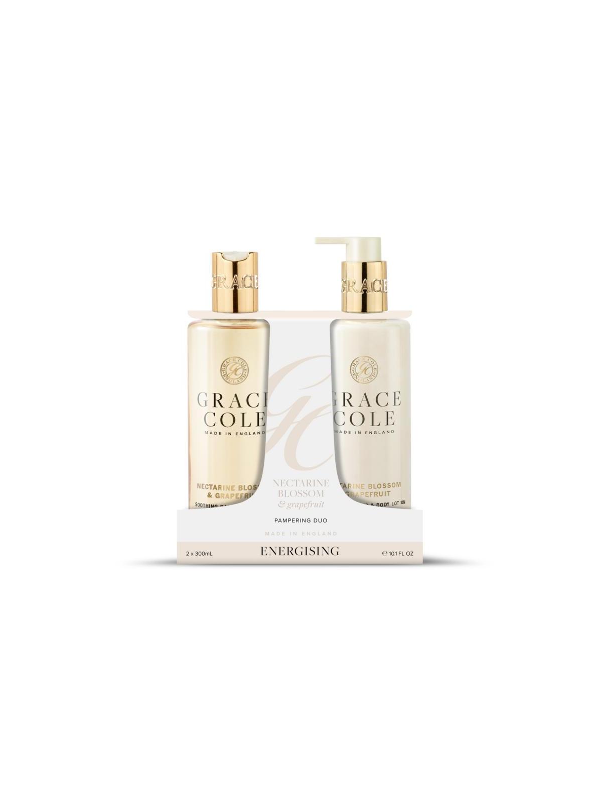 Nectarine blossom & grapefruit body care duo