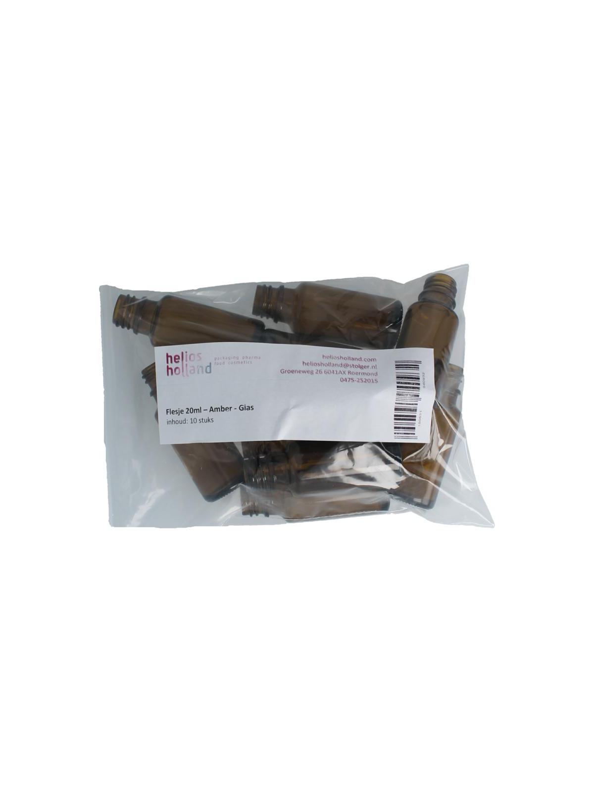 Helios Holland flesje glas 20ml amber