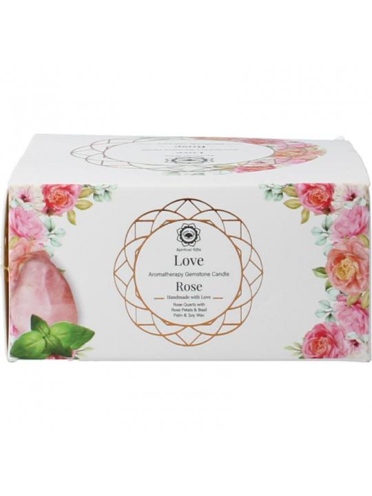 Green Tree gemstone candle love rose