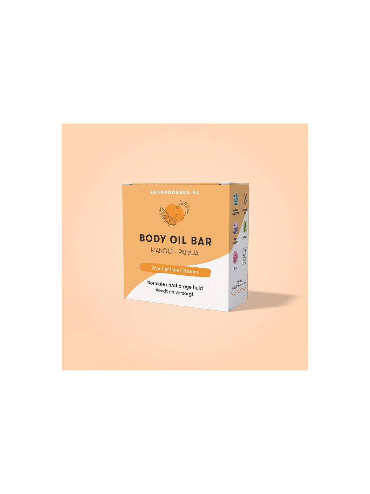 Shampoobars Body oil bar mango & papaja