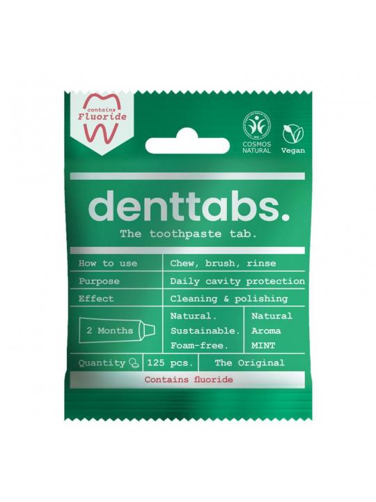 Denttabs tandpsta tb munt met fluor veg
