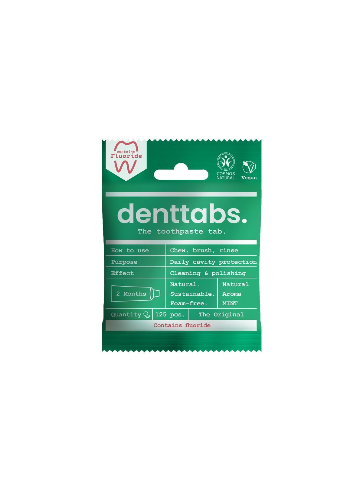 Denttabs tandpsta tb munt met fluor veg