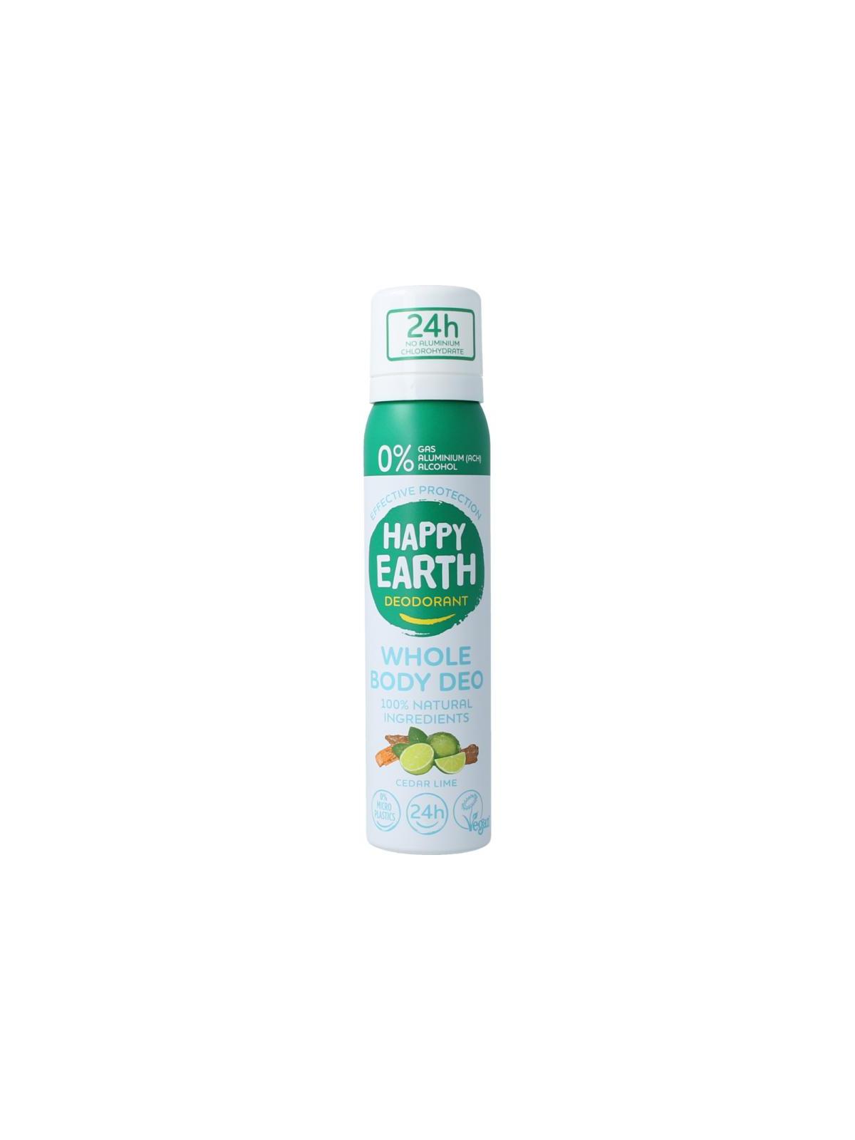 Happy Earth body deo spray cedar lime