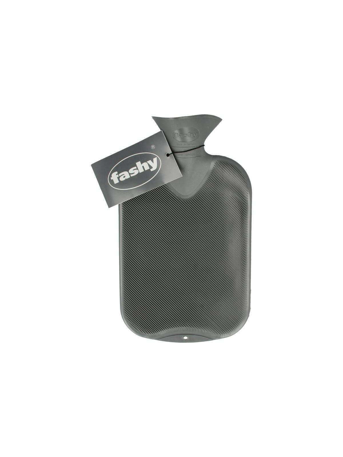 Kruik warmwater zak antraciet dubbele ribbel